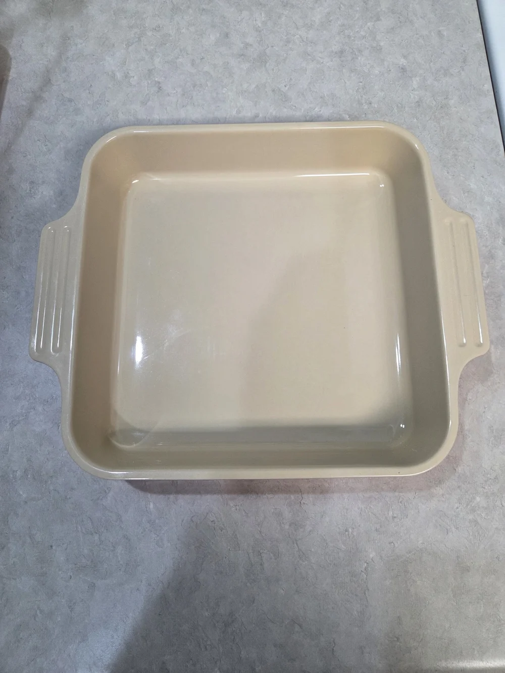 Le Creuset Square Baking Pan with Red Exterior and Cream Interior